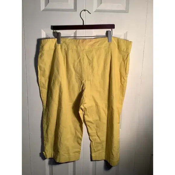 Ashley Stewart Yellow Capris Size 26 - Picture 2 of 4